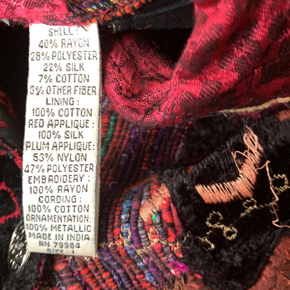 Patch Work Jacket, Burgundy And Black - image 3